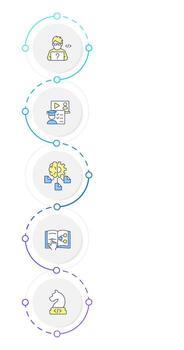 Programming language learning infographic design template. Studying program, software developer. Data visualization 5 options. Process vertical flow chart vector