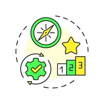 Build on change multi color concept icon. Continuous improvement. Kotter change management model. Round shape line illustration. Abstract idea. Graphic design. Easy to use in presentation vector