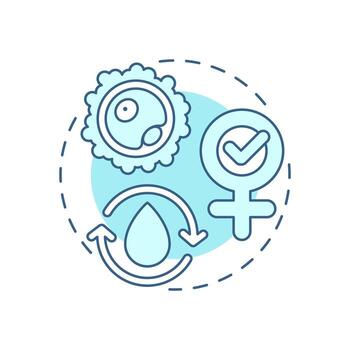 Follicle stimulating hormone soft blue concept icon. Regulating menstrual cycle. Menopause treatment. Round shape line illustration. Abstract idea. Graphic design. Easy to use in blog post vector