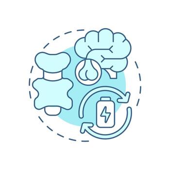 Thyroid stimulating hormone soft blue concept icon. Regulate metabolism, energy levels and body functions. Round shape line illustration. Abstract idea. Graphic design. Easy to use in blog post vector