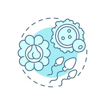 Luteinizing hormone soft blue concept icon. Trigger ovulation and support production of progesterone. Round shape line illustration. Abstract idea. Graphic design. Easy to use in blog post vector