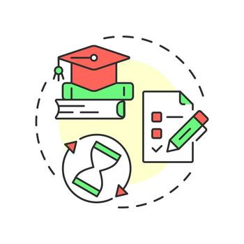 Study skills multi color concept icon. Strategies and techniques of effective learning. Life competencies. Round shape line illustration. Abstract idea. Graphic design. Easy to use in article vector