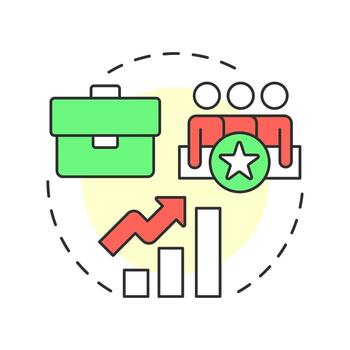 Employability skills multi color concept icon. Career management strategy. Finding job. Life competencies. Round shape line illustration. Abstract idea. Graphic design. Easy to use in article vector