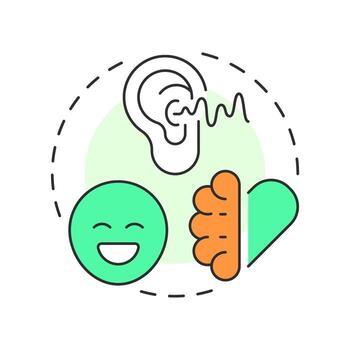 Emotional skills multi color concept icon. Recognize, understand, express feelings. Life competencies. Round shape line illustration. Abstract idea. Graphic design. Easy to use in article vector