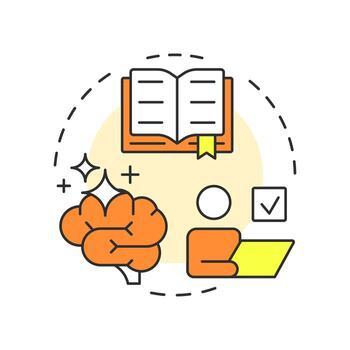 Self study and practice multi color concept icon. Learning and improving skills. Life competencies development. Round shape line illustration. Abstract idea. Graphic design. Easy to use in article vector