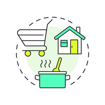 Independent living multi color concept icon. Ability to manage daily tasks without constant assistance. Life skill. Round shape line illustration. Abstract idea. Graphic design. Easy to use in article vector