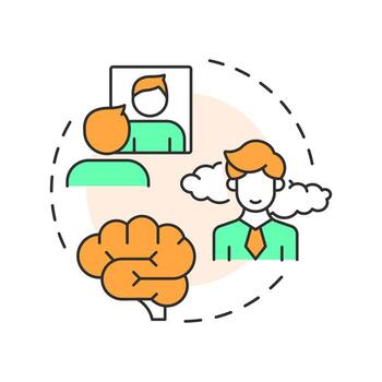 Self awareness multi color concept icon. Recognize mental state changes. Emotional regulation skills. Round shape line illustration. Abstract idea. Graphic design. Easy to use in article vector