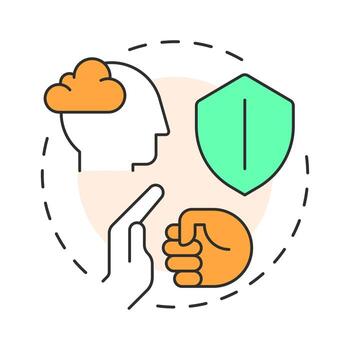 Resilience multi color concept icon. Adapt, recover and grow stronger. Emotional and self regulation skills. Round shape line illustration. Abstract idea. Graphic design. Easy to use in article vector