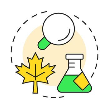 Dendrology multi color concept icon. Nature science, biotechnology. Ecology, environment. Round shape line illustration. Abstract idea. Graphic design. Easy to use in brochure, booklet vector
