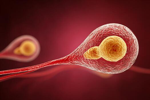 Intricate 3D View of Budding Candida Albicans Yeast Inside a Pseudohypha photo