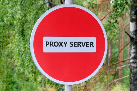 Sign indicating the concept of proxy server technology essential for business operations and internet security measures photo