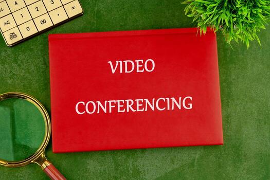 A group of professionals engage in a conference call using advanced conferencing technology, enhancing communication and teamwork photo