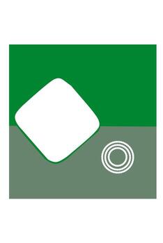 A clean, minimalist abstract background template featuring a diagonal split between dark green and grey, with a large, white, rounded diamond frame and subtle dotted concentric ring details. vector