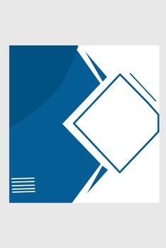 A clean, modern geometric background template featuring a dynamic dark blue and white split, accented by a central empty diamond shape and sharp, abstract angles for text or image placement. vector