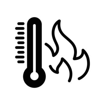 hot temperature solid black icon design good for web or mobile app vector