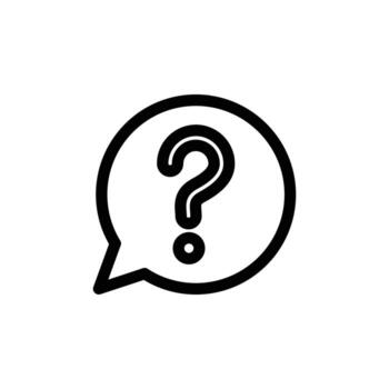 question mark in speech bubble outline icon design good for web or mobile app vector