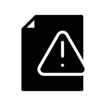 documento con exclamación marca marca sólido icono diseño bueno para web o móvil aplicación vector