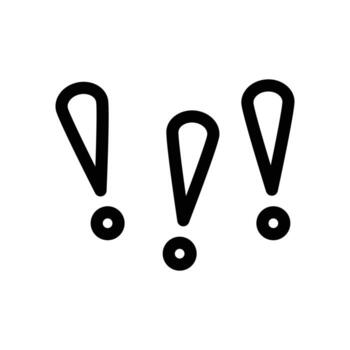 exclamation mark thin outline icon design good for web or mobile app vector