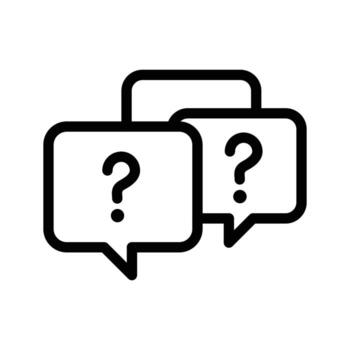 Concept of asking frequent questions or communication outline icon design good for web or mobile app vector