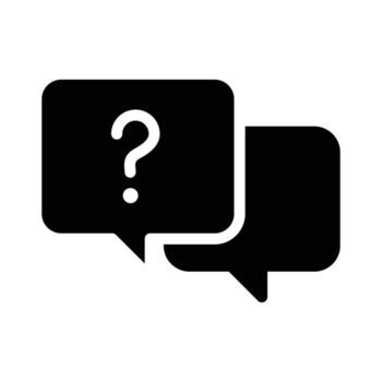 square buble chat with question mark solid icon design good for web or mobile app vector