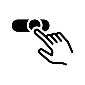 giro apagado botón hacer clic sólido icono diseño bueno para web o móvil aplicación vector