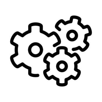 three wheel gear outline icon design good for web or mobile app vector
