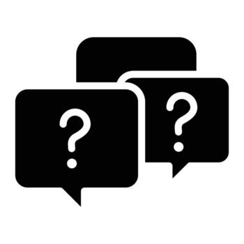 Concept of asking frequent questions or communication solid icon design good for web or mobile app vector