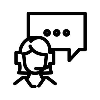 Store support operator outline icon design good for web or mobile app vector