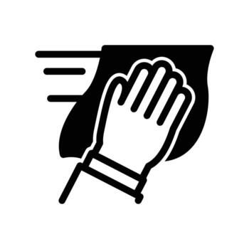 hand with cleaning wipe solid icon design good for web or mobile app vector