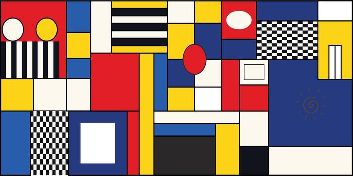 Bold Geometry Background with Primary Color Fields vector