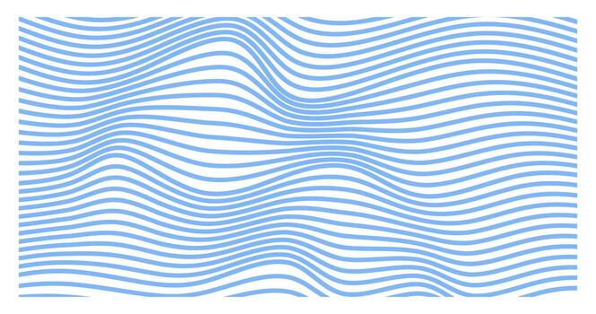 Abstract Curve billowy and undulating Distort line stripes in Blue Color vector