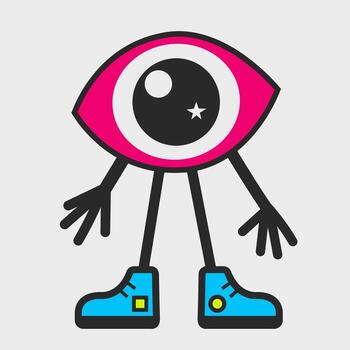 Abstract character. Flat character design made of geometric shapes. vector