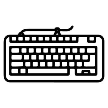 Simple Black and White Keyboard Outline Illustration for Technology Concepts vector