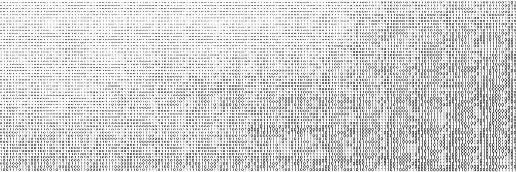 denso binario código modelo crea un texturizado resumen antecedentes representando temas de digital datos y cifrado en un limpiar blanco superficie. vector