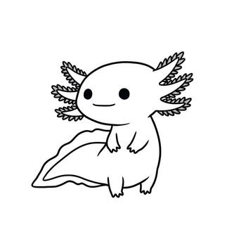 adorable ajolote ilustración con un encantador y sencillo diseño. vector