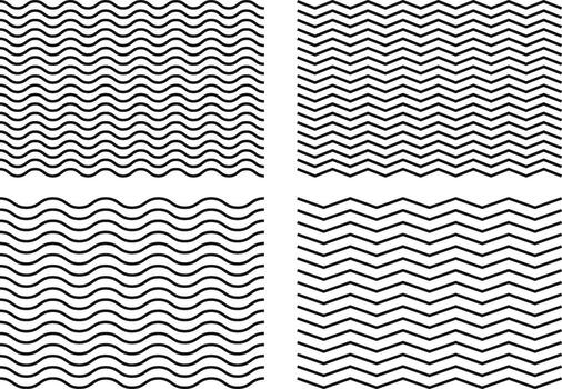 ondulado zigzag línea modelo elemento. curvilíneo resumen repitiendo zigzag contorno diseño vector