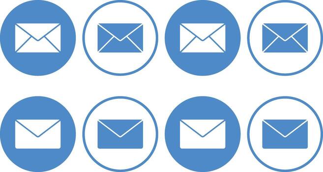 correo icono colocar. sobre símbolo. correo electrónico, mensaje, letra señales vector