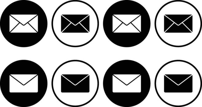 correo icono colocar. sobre símbolo. correo electrónico, mensaje, letra firmar vector