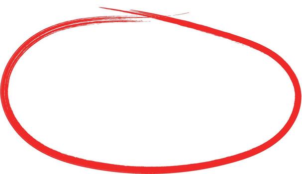 Red hand drawn circle. Highlighting hand written red color circle. Circle marking element. vector