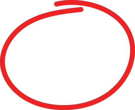 Red hand drawn circle collection. Doodle brush stroke circle shape. Outline hand draw Highlight circle. Highlighted Circle frame hand drawing doodle art. vector