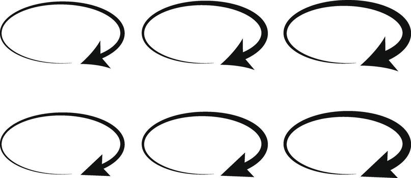 circulo flecha icono colocar. 360 rotación íconos recopilación. rotación 360 la licenciatura símbolo. vector