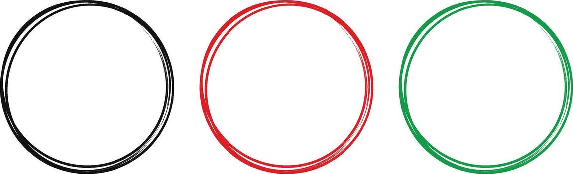 hand drawn red circle. Highlight hand written red circle. Highlighting marking circle elements. vector