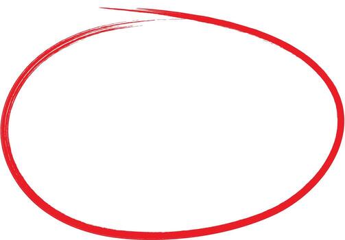 Red hand drawn circle. Highlighting hand written red color circle. Circle marking elements vector
