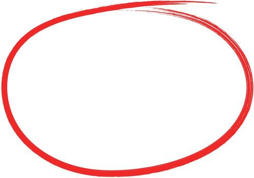 Red hand drawn circle. Highlighting hand written red color circle. Circle marking elements. vector