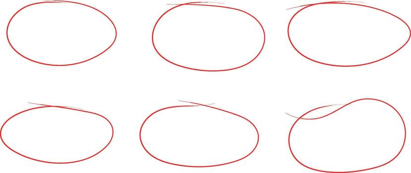 hand drawn red circle. Highlighted hand written red color circle. Highlighting marking circle element vector