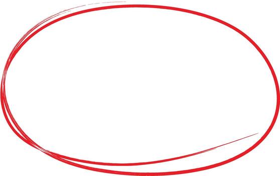 Red hand drawn circle set. Highlighting hand written red color circle. Circle marking element vector