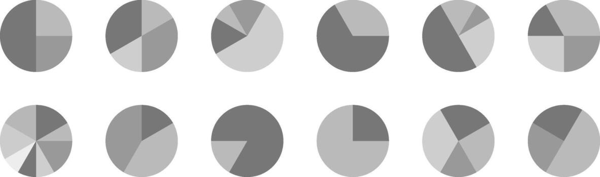 Pie chart diagram collections. Colorful pie chart Infographic vector