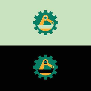 Gear mechanism logo design for engineering and manufacturing company illustration art vector