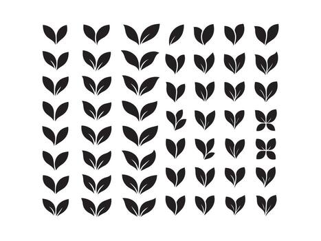 leaf icon set design elements vector