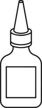 Simple outline drawing of a glue bottle with a pointed applicator tip vector
